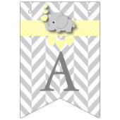 イエローホワイトグレーエレファントベビー散布機 バンティングフラッグ (第3の旗)