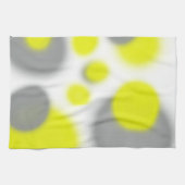 イエローホワイトグレー抽象芸術アート  キッチンタオル (横)