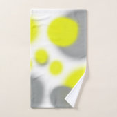 イエローホワイトグレー抽象芸術アート バスタオルセット (ハンドタオル)