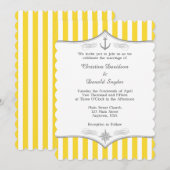 イエローホワイトグレー航海の結婚式招待状 招待状 (正面/裏面)