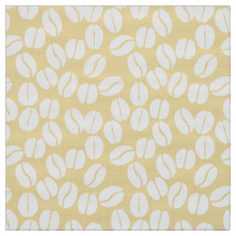 イエローホワイトコーヒー豆模様生地 ファブリック