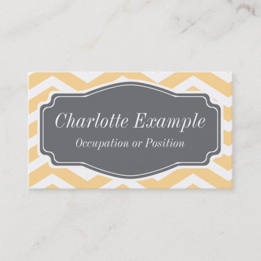 イエローホワイトシェブロンパーソナル 名刺 (正面)