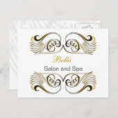 イエローホワイトシックビジネスサンキューカード ポストカード (正面/裏面)