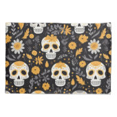 イエローホワイトシュガースカルホラーおもしろい モダン 枕カバー (裏面-左)