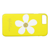 イエローホワイトシンプルデイジー金ゴールドパーソナル Case-Mate iPhoneケース (裏面(横))