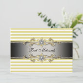 イエローホワイトストライプバルミツワー 招待状 (スタンド正面)