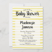 イエローホワイトストライプ招待状ベビーシャワー 招待状 (正面)