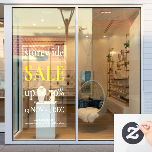 イエローホワイトセールウィンドウサインクラシープロフェッショナル ウィンドウサイン (店舗窓)