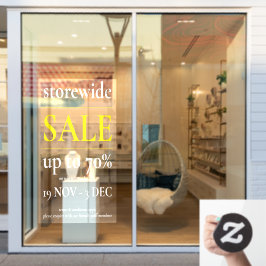 イエローホワイトセールウィンドウサインクラシープロフェッショナル ウィンドウサイン