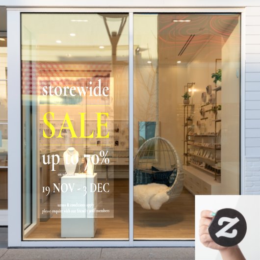 イエローホワイトセールウィンドウサインクラシープロフェッショナル ウィンドウサイン (店舗窓)