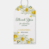 イエローホワイトダフォディル素朴フローラ誕生日 ギフトタグ (正面)