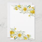 イエローホワイトダフォディル素朴フローラ誕生日 招待状 (裏面)