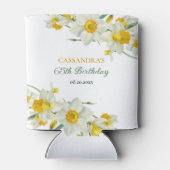 イエローホワイトダフォディル素朴フローラ誕生日 缶クーラー (裏面)
