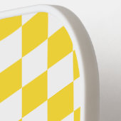 イエローホワイトチェック市松模様にチェッカーボードパターン ピックルボールラケット (左詳細)