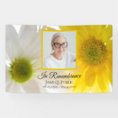 イエローホワイトデイジーお祝いの葬式 横断幕 (横)