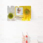 イエローホワイトデイジーお祝いの葬式 横断幕 (インサイチュ)