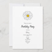 イエローホワイトデイジーイエローターコイズデイジーパターン 招待状 (正面)