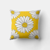 イエローホワイトデイジーパターン2 クッション (裏面)