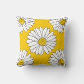 イエローホワイトデイジーパターン2 クッション (正面)