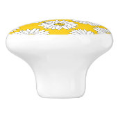 イエローホワイトデイジーパターン2 セラミックノブ (側面)