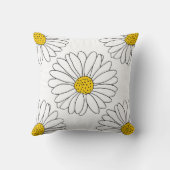 イエローホワイトデイジーパターン クッション (裏面)