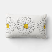 イエローホワイトデイジーパターン ランバークッション (裏面)