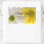 イエローホワイトデイジー結婚ズサンキューメッセージカード 長方形シール (バッグ)