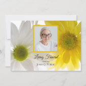 イエローホワイトデイジー花生葬式パーティー 招待状 (正面)