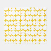 イエローホワイトバウハウスサークル フリースブランケット (正面(横))