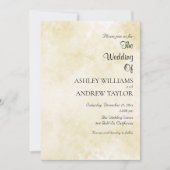 イエローホワイトパターンエレガントな結婚式 招待状 (正面)