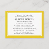 イエローホワイトフィバー5ドルバースデーパーティー エンクロージャーカード (正面)