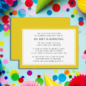 イエローホワイトフィバー5ドルバースデーパーティー エンクロージャーカード