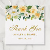 イエローホワイトフローラ結婚ズサンキュー金ゴールド フェイバータグ (正面)