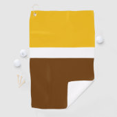 イエローホワイトブラウン無地カラーブロックデザイン ゴルフタオル (インサイチュ)