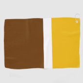 イエローホワイトブラウン無地カラーブロックデザイン ゴルフタオル (横)