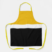 イエローホワイトブラックカラーブロックスタイルデザイン エプロン (正面)