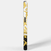 イエローホワイトブラックパーソナライズされたダマスクiPhoneスキン Case-Mate iPhoneケース (裏面 / 右)