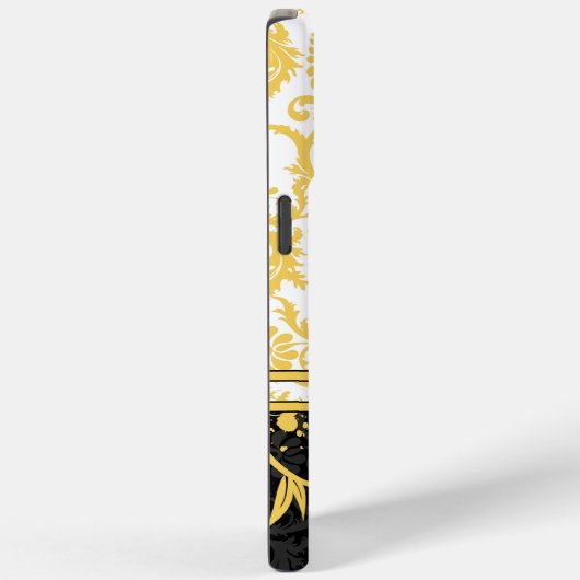 イエローホワイトブラックパーソナライズされたダマスクiPhoneスキン Case-Mate iPhoneケース (裏面 / 右)