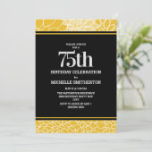 イエローホワイトブラックフローラ75thバースデーパーティー 招待状 (スタンド正面)