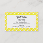 イエローホワイトプレイドパターン編集可能名刺 名刺 (正面)