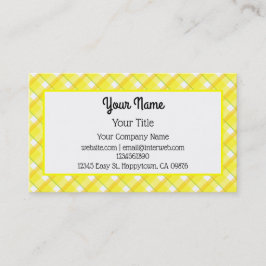イエローホワイトプレイドパターン編集可能名刺 名刺
