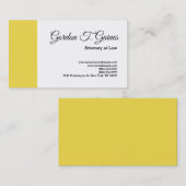 イエローホワイトプレーンプロフェッショナル弁護士 名刺 (正面/裏面)