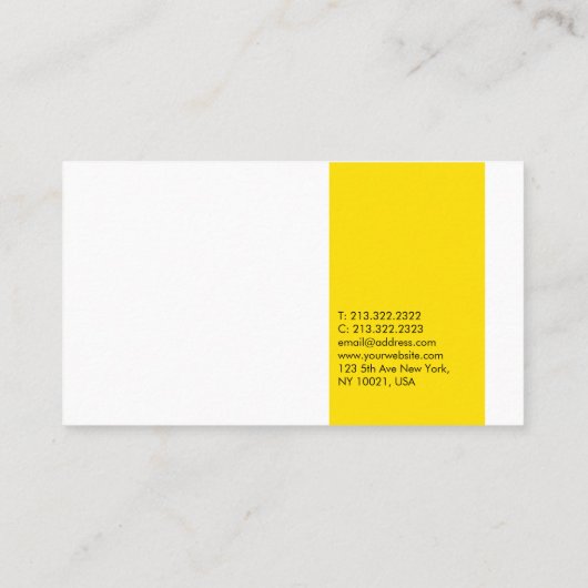 イエローホワイトモダンプロフェッショナルエレガントシンプル 名刺 (裏面)