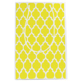 イエローホワイトモロッコクローバーパターン#4 ミディアムペーパーバッグ (正面)