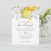 イエローホワイトラヌカルス花模様 招待状 (スタンド正面)