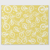 イエローホワイトヴィンテージレトロ自転車 ラッピングペーパー (フラット)