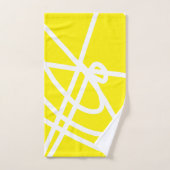 イエローホワイト抽象芸術アート バスタオルセット (ハンドタオル)