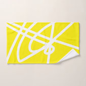 イエローホワイト抽象芸術アート バスタオルセット (ハンドタオル)