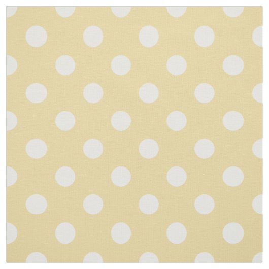 イエローホワイト水玉模様模様地 ファブリック (見本)