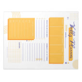 イエローホワイト週間プランナーメモ帳 ノートパッド (正面)